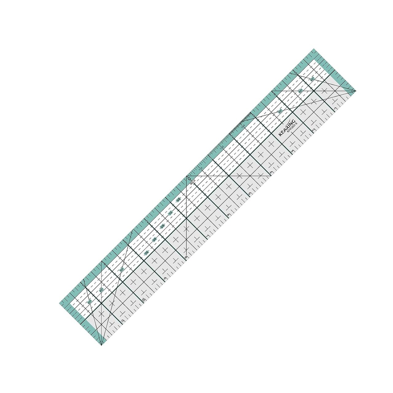 Kearing® Metal Edge Acrylic Quilting Ruler - 3mm Thick with Laser Grid, Sewing and Quilting Supplies with Cutting Edge, Non-Slip Backing for Rotary Cutter & Fabric Cutting